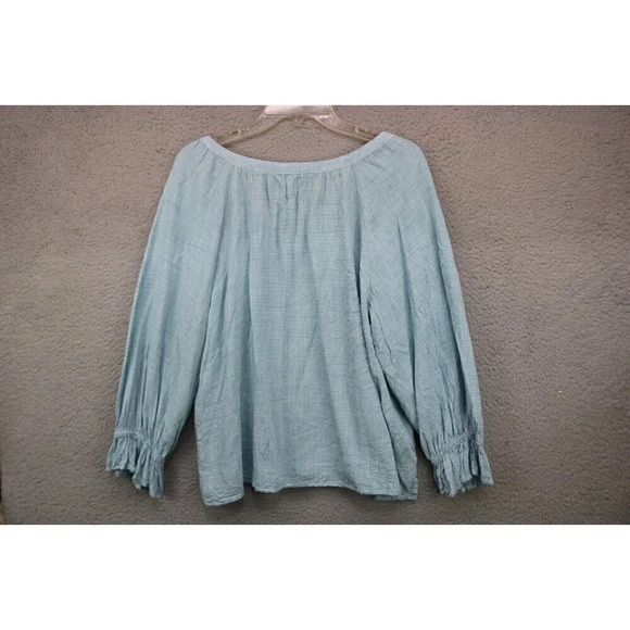 Tommy Bahama Pullover Gingham Balloon Sleeves-Size XL - Picture 5 of 7